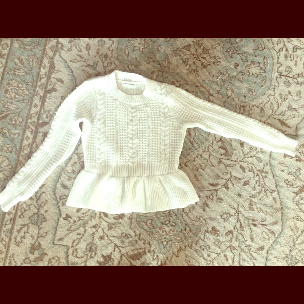 GOODNIGHT MACAROON white corded peplum sweater